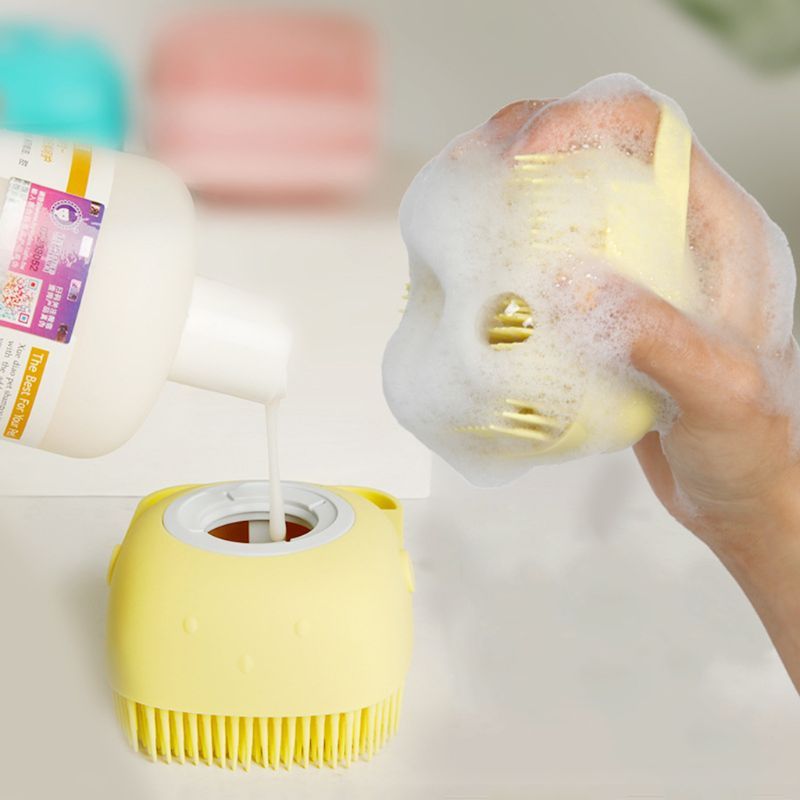 Soft Silicone Grooming Scrubber for Dogs & Cats